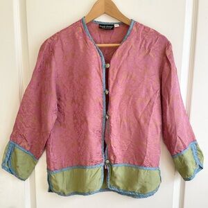 Vintage Goody Goody California Silk Blend Kimono Style Top Size Small Artsy Flaw